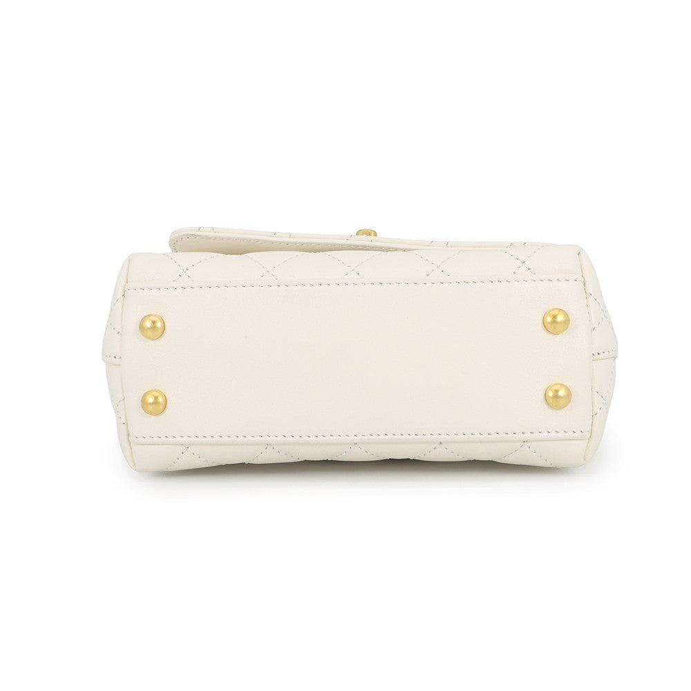 CHANEL Coco Handle 2WAYHandbag WhiteAS2215 Lambskin Size XXS