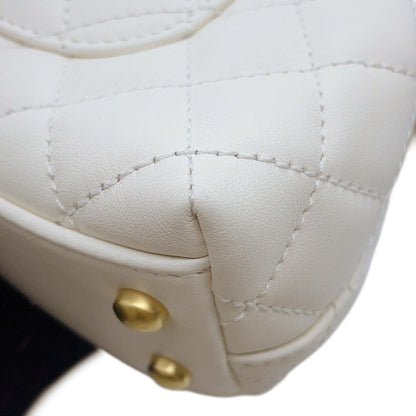 CHANEL Coco Handle 2WAYHandbag WhiteAS2215 Lambskin Size XXS
