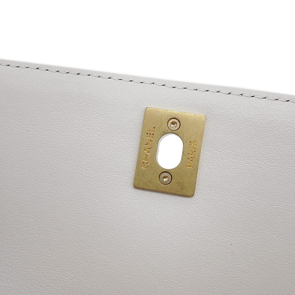 CHANEL Coco Handle 2WAYHandbag WhiteAS2215 Lambskin Size XXS