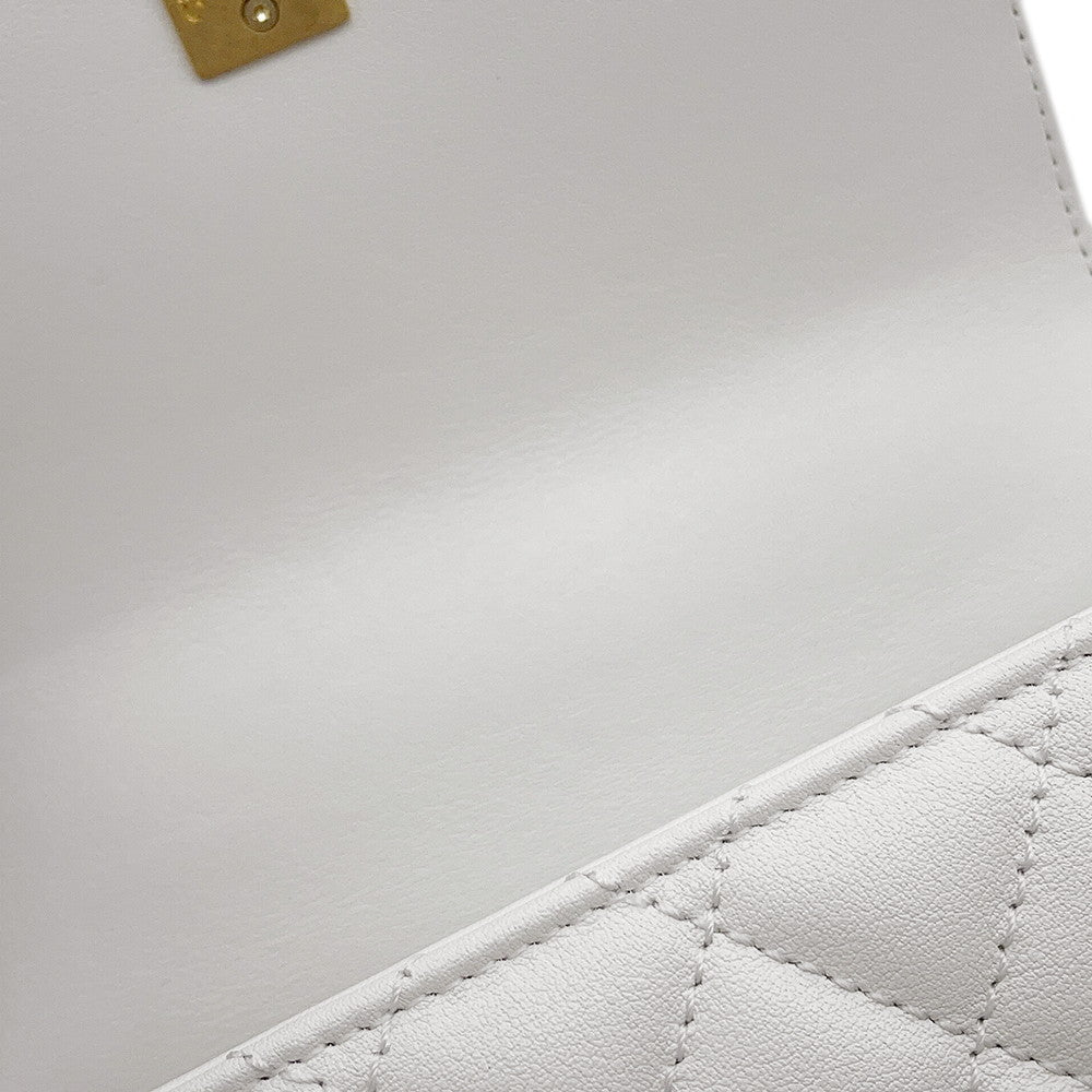 CHANEL Coco Handle 2WAYHandbag WhiteAS2215 Lambskin Size XXS