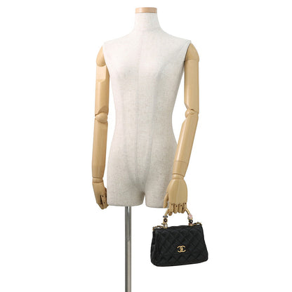CHANEL Coco Handle 2WAYHandbag BlackAS2215 Lambskin Size XXS