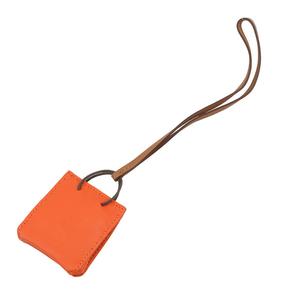 HERMES Sac Orange Feu/Gold Lambskin