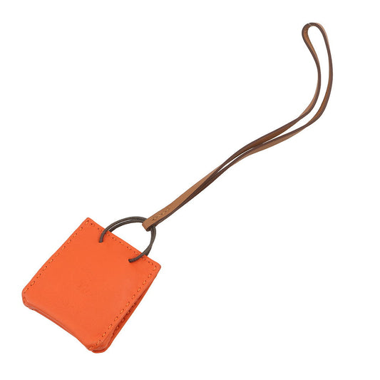 HERMES Sac Orange Feu/Gold Lambskin