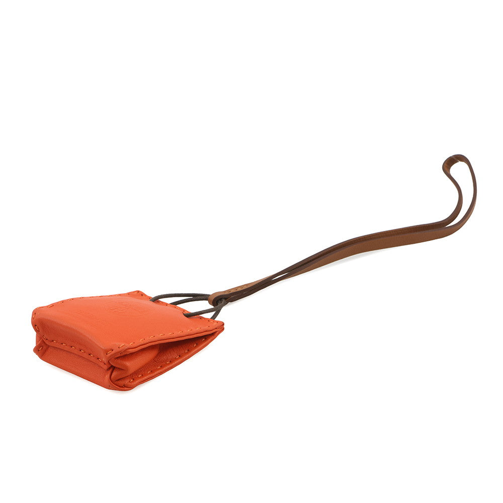 HERMES Sac Orange Feu/Gold Lambskin