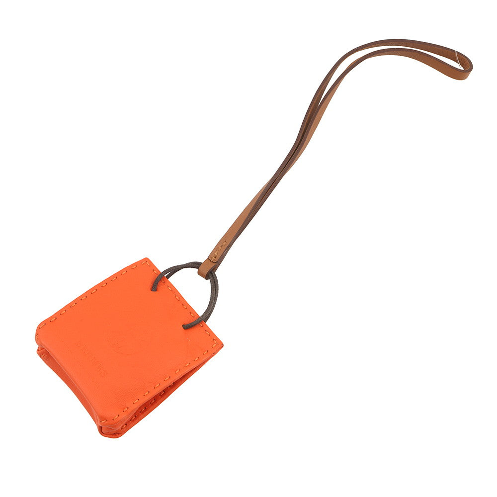 HERMES Sac Orange Feu/Gold Lambskin