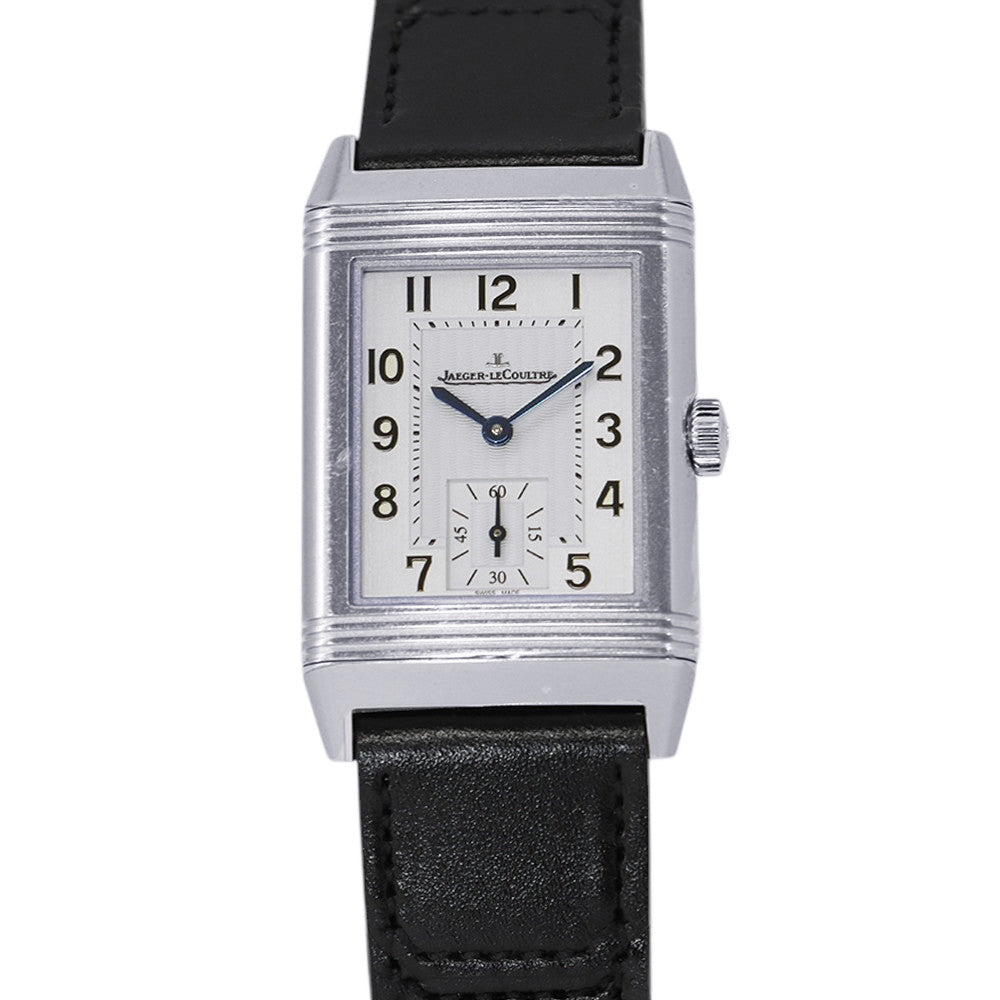 JAEGER-LE COULTRE Reverso Classic Small Second H40.1mm×W24.4mm Stainless Steel Leather Silver DialQ3868520