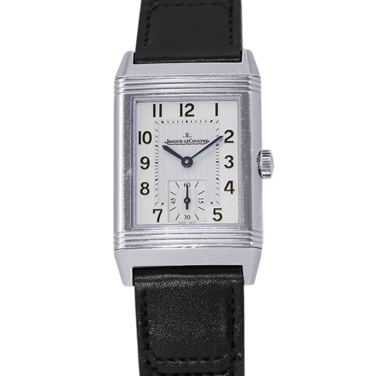 JAEGER-LE COULTRE Reverso Classic Small Second H40.1mm×W24.4mm Stainless Steel Leather Silver DialQ3868520