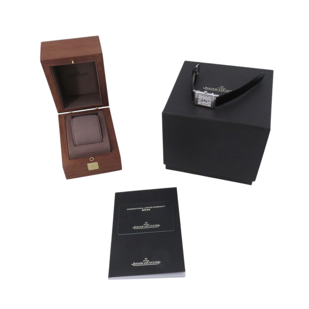 JAEGER-LE COULTRE Reverso Classic Small Second H40.1mm×W24.4mm Stainless Steel Leather Silver DialQ3868520