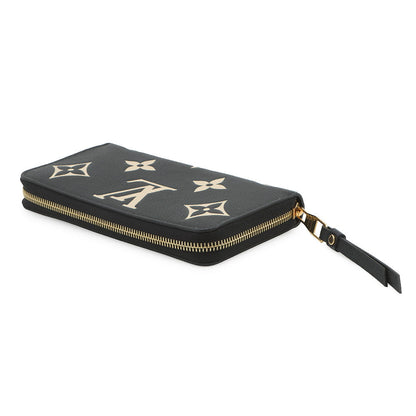 LOUIS VUITTON Zippy Wallet Noir/BeigeM80481 Bicolor Monogram Empreinte Leather