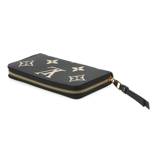 LOUIS VUITTON Zippy Wallet Noir/BeigeM80481 Bicolor Monogram Empreinte Leather