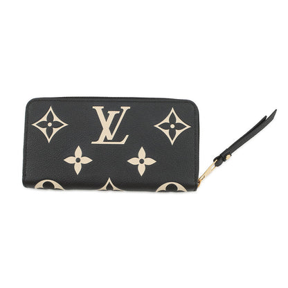 LOUIS VUITTON Zippy Wallet Noir/BeigeM80481 Bicolor Monogram Empreinte Leather