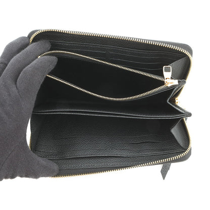 LOUIS VUITTON Zippy Wallet Noir/BeigeM80481 Bicolor Monogram Empreinte Leather