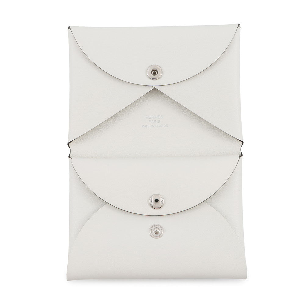 HERMES Calvi Duo Springhorse Blanc Swift Leather