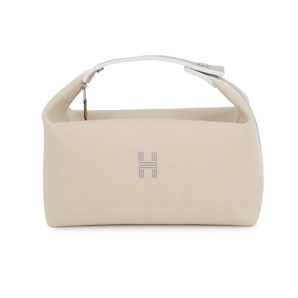 HERMES Brid a Black Beige Canvas Size GM