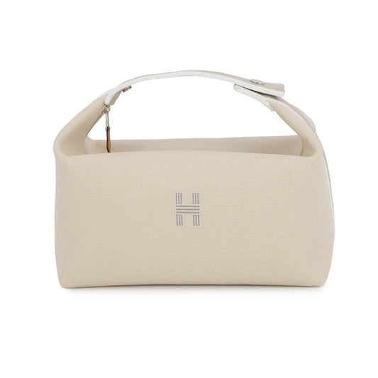 HERMES Brid a Black Beige Canvas Size GM