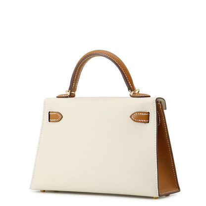 HERMES Mini Kelly 2 SPO Craie/Gold Epsom