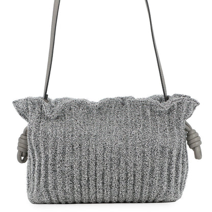 LOEWE flamenco Silver Lurex fabric Leather