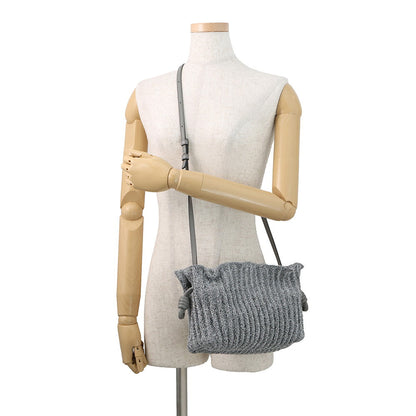 LOEWE flamenco Silver Lurex fabric Leather