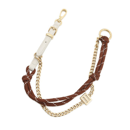 MIUMIU Trick Key Ring Brown/White5TL510_2CRT_F0KMH Leather