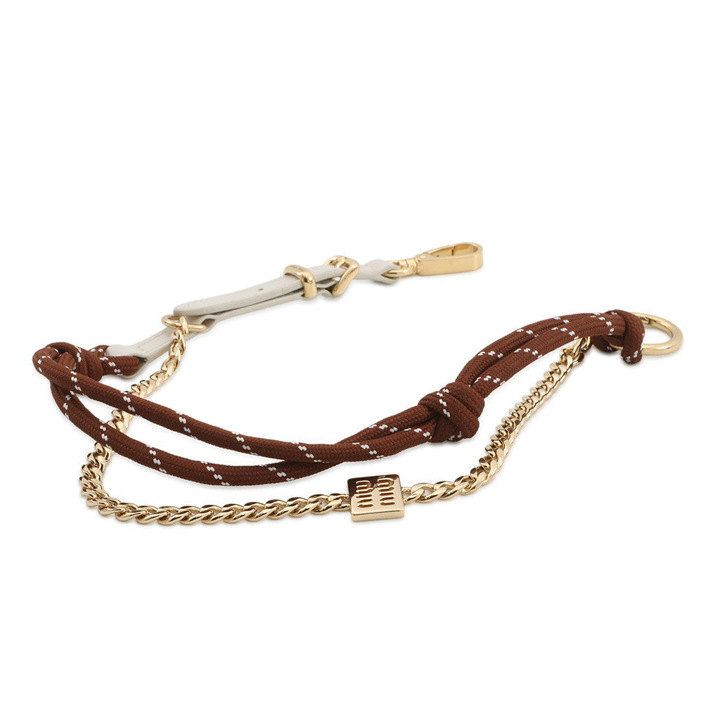 MIUMIU Trick Key Ring Brown/White5TL510_2CRT_F0KMH Leather