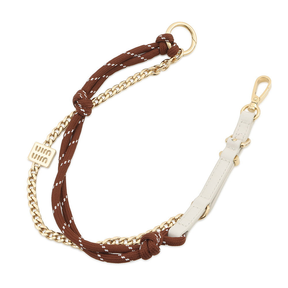 MIUMIU Trick Key Ring Brown/White5TL510_2CRT_F0KMH Leather