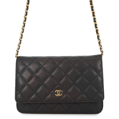 CHANEL Matelasse Classic Chain Wallet BlackAP0250 Caviar Leather