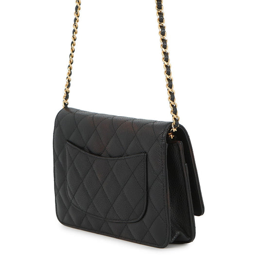 CHANEL Matelasse Classic Chain Wallet BlackAP0250 Caviar Leather