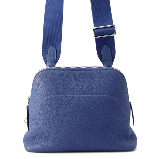 HERMES Bolide Messenger Blue Tie Togo Leather