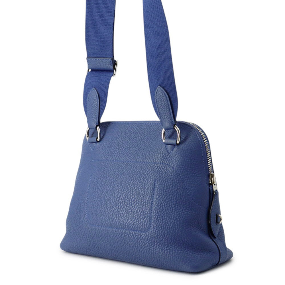 HERMES Bolide Messenger Blue Tie Togo Leather