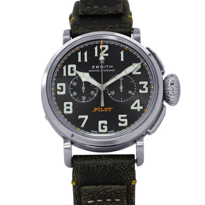 ZENITH Pilot Type 20 Chronograph Rescue W45mm Stainless Steel Leather Gray Dial03.2434.4069/20.I010