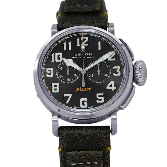 ZENITH Pilot Type 20 Chronograph Rescue W45mm Stainless Steel Leather Gray Dial03.2434.4069/20.I010