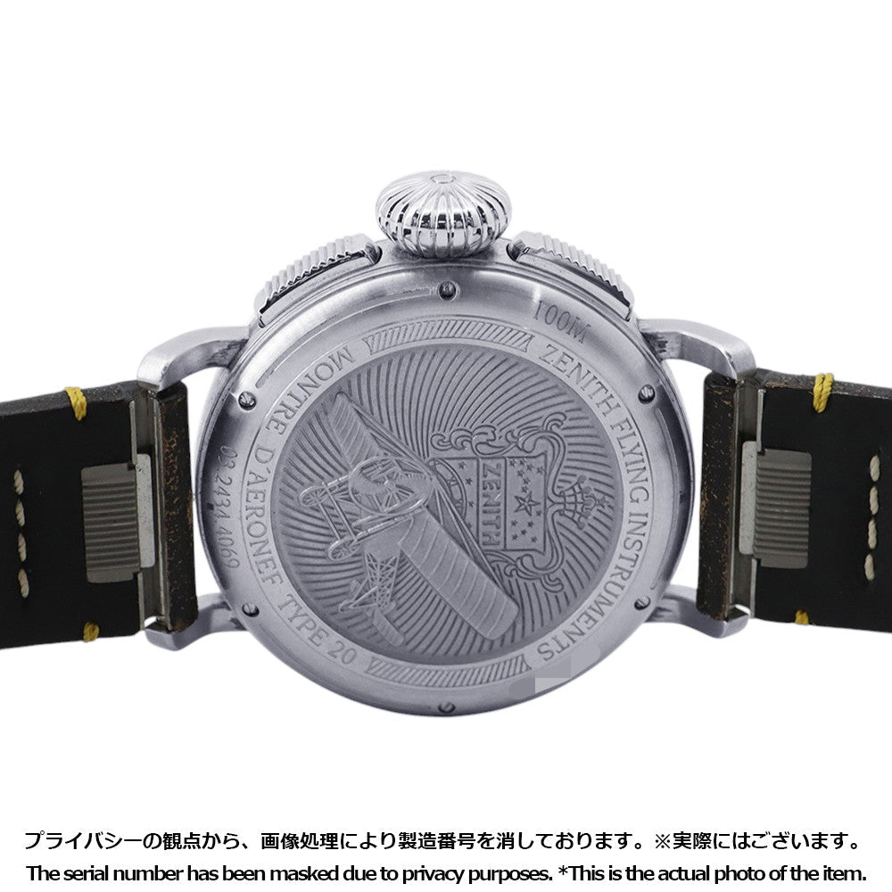 ZENITH Pilot Type 20 Chronograph Rescue W45mm Stainless Steel Leather Gray Dial03.2434.4069/20.I010