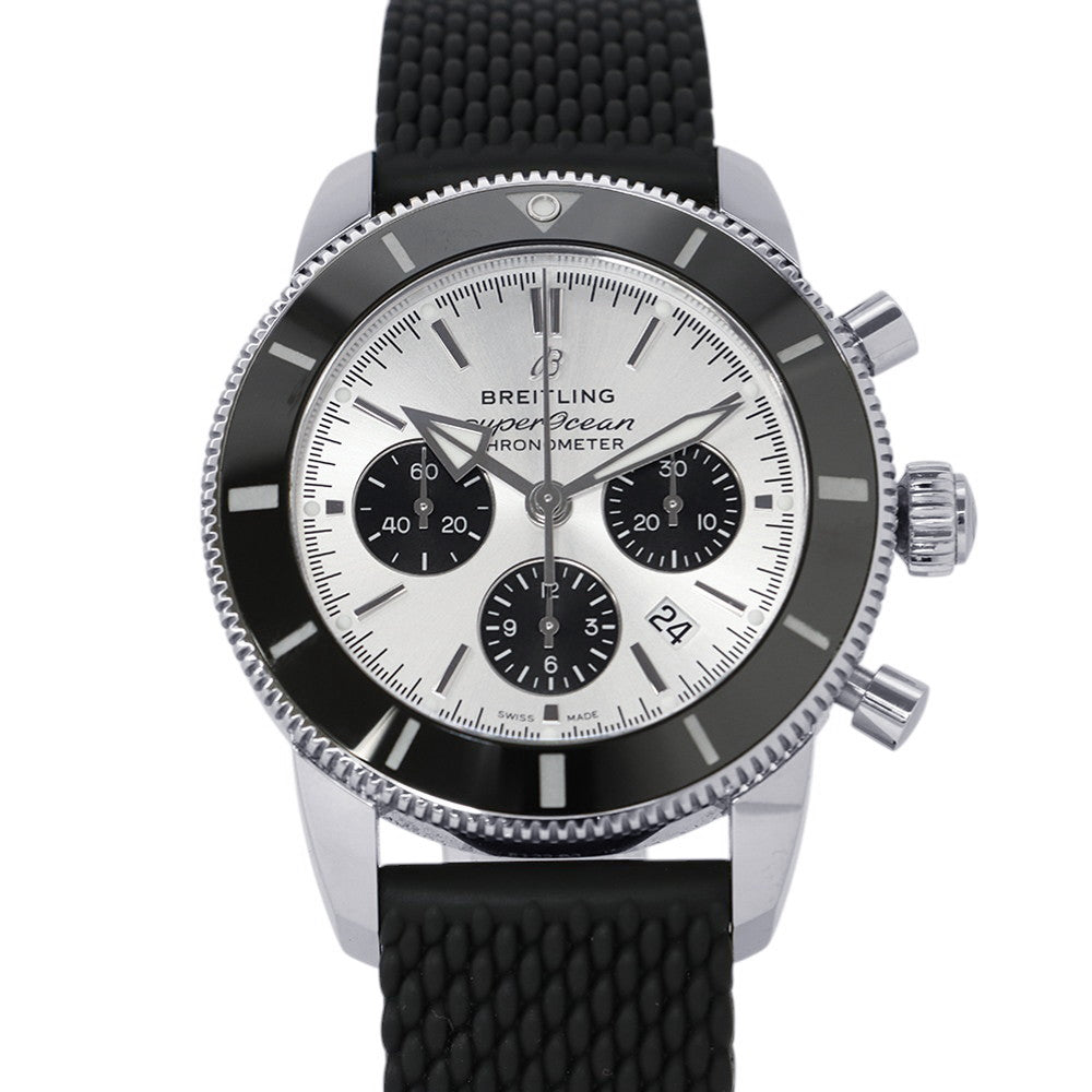 BREITLING Superocean Heritage B01 Chronograph44 W44mm Stainless Steel Rubber Silver DialAB0162