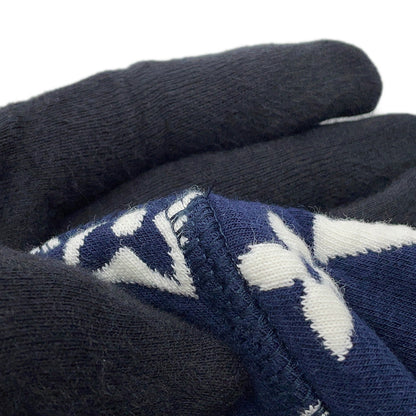 LOUIS VUITTON Monogram all-over print knitted fabric Size S Navy/WhiteRM211Q Cotton78% Nylon18% Polyurethane4%