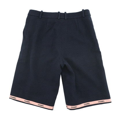 CHANEL Tweed Shorts CC Logo Size 36 NavyP70094-V33633-NB886 Cotton75% Wool 17% Polyamide8%