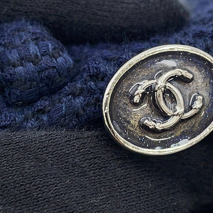CHANEL Tweed Shorts CC Logo Size 36 NavyP70094-V33633-NB886 Cotton75% Wool 17% Polyamide8%