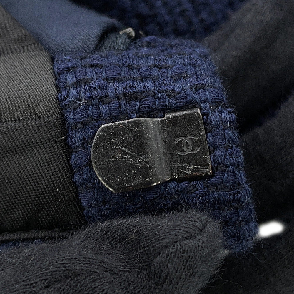 CHANEL Tweed Shorts CC Logo Size 36 NavyP70094-V33633-NB886 Cotton75% Wool 17% Polyamide8%