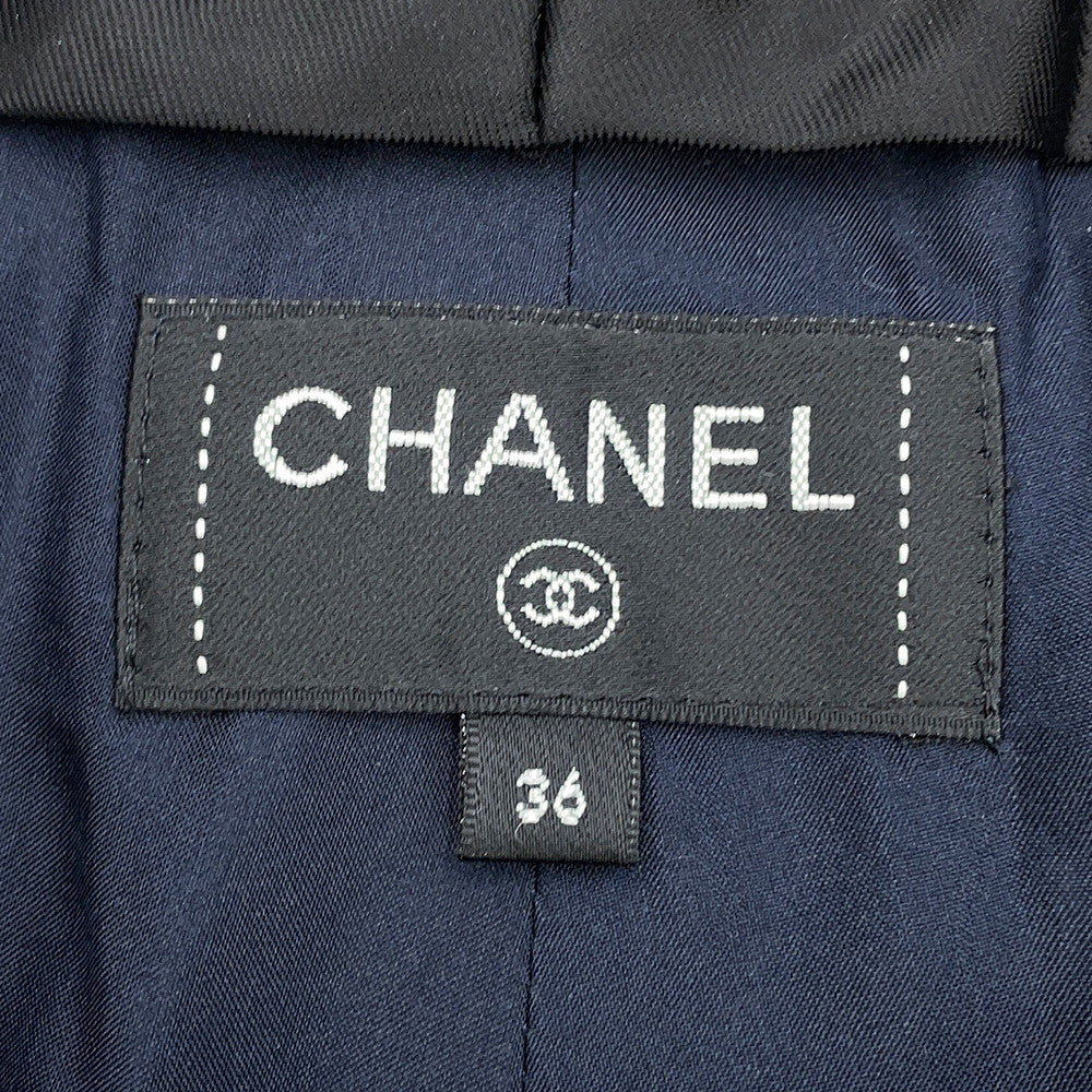 CHANEL Tweed Shorts CC Logo Size 36 NavyP70094-V33633-NB886 Cotton75% Wool 17% Polyamide8%
