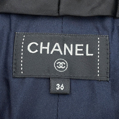 CHANEL Tweed Shorts CC Logo Size 36 NavyP70094-V33633-NB886 Cotton75% Wool 17% Polyamide8%
