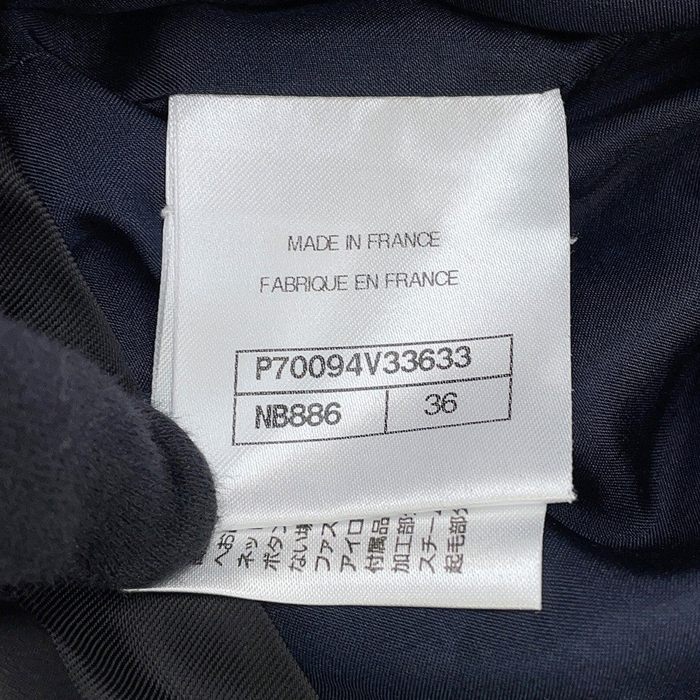 CHANEL Tweed Shorts CC Logo Size 36 NavyP70094-V33633-NB886 Cotton75% Wool 17% Polyamide8%