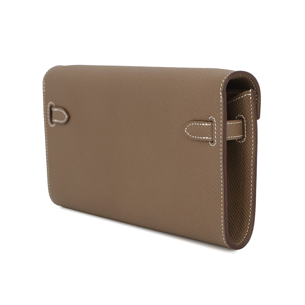 HERMES Kelly wallet long to go Etoupe Epsom