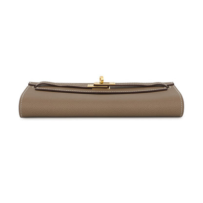 HERMES Kelly wallet long to go Etoupe Epsom