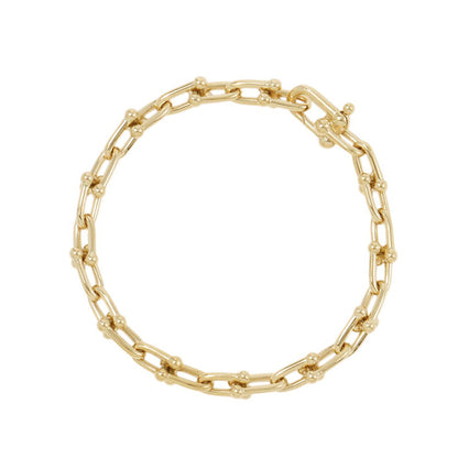TIFFANY&Co. Hardware Small Link Bracelet Size Extra large 18K Yellow Gold