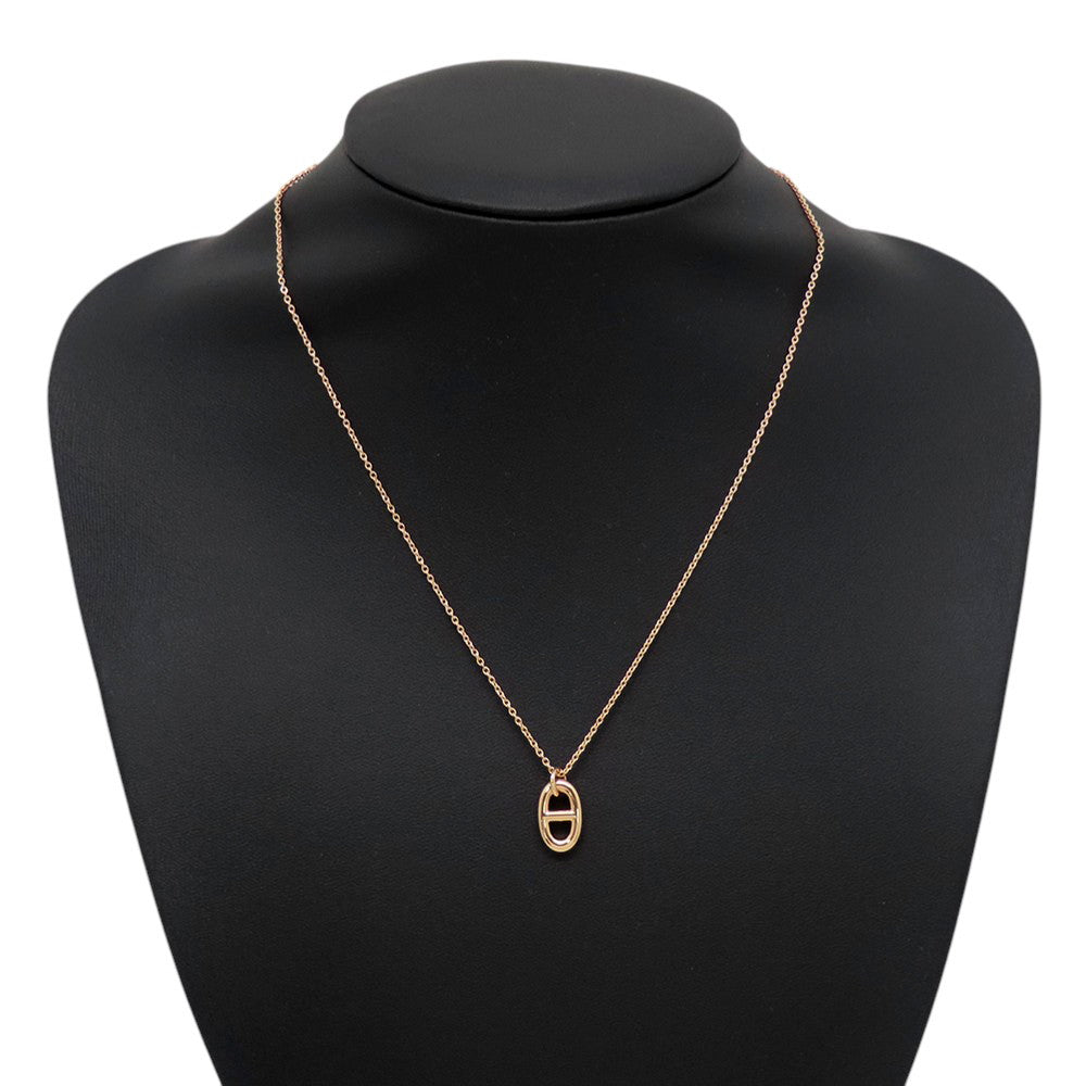 HERMES Chaine d'Ancre Farandole Necklace Size PM 18K Pink Gold