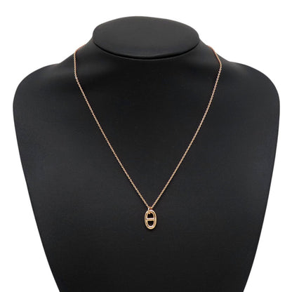 HERMES Chaine d'Ancre Farandole Necklace Size PM 18K Pink Gold