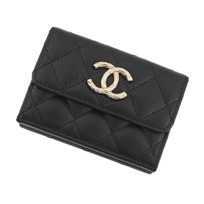CHANEL Matelasse Small Flap Tri-fold Wallet BlackAP4319-B18212-94305 Caviar Leather