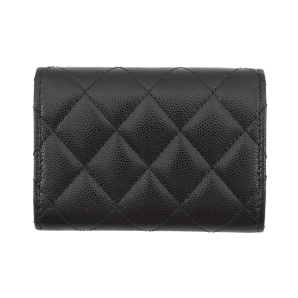 CHANEL Matelasse Small Flap Tri-fold Wallet BlackAP4319-B18212-94305 Caviar Leather