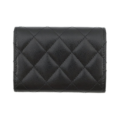 CHANEL Matelasse Small Flap Tri-fold Wallet BlackAP4319-B18212-94305 Caviar Leather