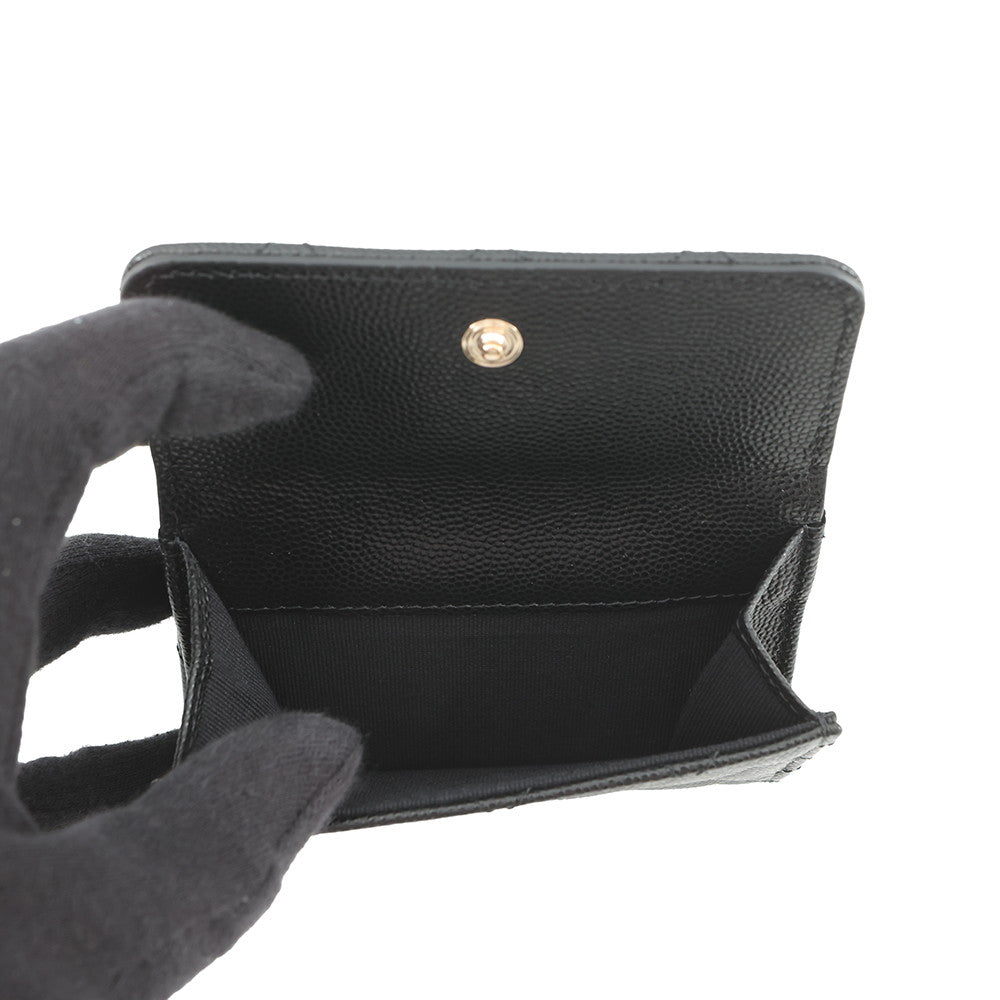 CHANEL Matelasse Small Flap Tri-fold Wallet BlackAP4319-B18212-94305 Caviar Leather