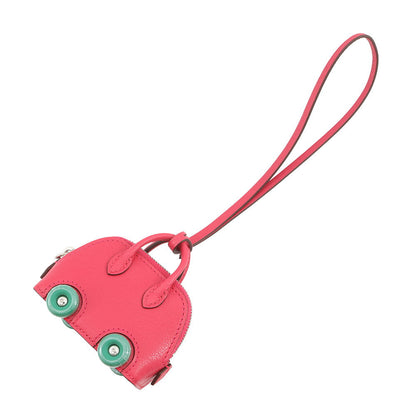 HERMES Bolide On-Wheel Bag Charm Rose Extreme/Vert Vertigo Chevre Myzore Goatskin